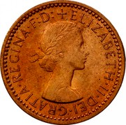 UK Farthing Elizabeth II 1955 Proof KM# 895 + ELIZABETH∙II∙DEI∙GRATIA∙REGINA∙F∙D: coin obverse UK Farthing Elizabeth II 1955 Proof KM# 895 + ELIZABETH∙II∙DEI∙GRATIA∙REGINA∙F∙D: coin obverse