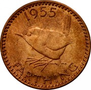 UK Farthing Elizabeth II 1955 Proof KM# 895 *YEAR* FARTHING HWP coin reverse UK Farthing Elizabeth II 1955 Proof KM# 895 *YEAR* FARTHING HWP coin reverse
