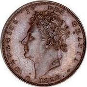 UK Farthing George IV 1826 KM# 697 GEORGIUS IIII DEI GRATIA coin obverse UK Farthing George IV 1826 KM# 697 GEORGIUS IIII DEI GRATIA coin obverse