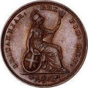UK Farthing George IV 1826 KM# 697 BRITANNIAR: REX: FID: DEF: coin reverse UK Farthing George IV 1826 KM# 697 BRITANNIAR: REX: FID: DEF: coin reverse