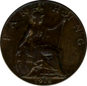 UK Farthing George V 1918 KM# 808.1 FARTHING *YEAR* coin reverse UK Farthing George V 1918 KM# 808.1 FARTHING *YEAR* coin reverse