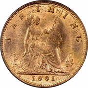 UK Farthing Victoria 1881 Three berries in wreath KM# 753 FARTHING coin reverse UK Farthing Victoria 1881 Three berries in wreath KM# 753 FARTHING coin reverse