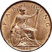 UK Farthing Victoria 1895 KM# 788.1 FARTHING coin reverse