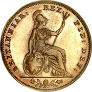 UK Farthing William IV 1831 KM# 705 BRITANNIAR: REX FID: DEF: coin reverse UK Farthing William IV 1831 KM# 705 BRITANNIAR: REX FID: DEF: coin reverse