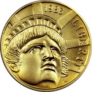 USA Five Dollars Statue of Liberty Centennial 1986 W KM# 215 1986 LIBERTY W coin obverse USA Five Dollars Statue of Liberty Centennial 1986 W KM# 215 1986 LIBERTY W coin obverse