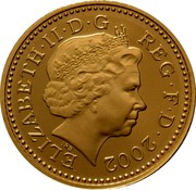 UK Five Pence Crown Thistle 2002 Proof KM# 988b ELIZABETH∙II∙D∙G REG∙F∙D∙2002 IRB coin obverse UK Five Pence Crown Thistle 2002 Proof KM# 988b ELIZABETH∙II∙D∙G REG∙F∙D∙2002 IRB coin obverse