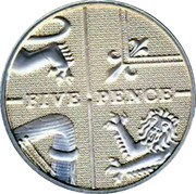 UK Five Pence Royal Shield 2011 Proof KM# 1109a FIVE PENCE coin reverse UK Five Pence Royal Shield 2011 Proof KM# 1109a FIVE PENCE coin reverse