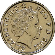 UK Five Pence Shield of the Royal Arms puzzle 3/6 - Magnetic 2012 KM# 1109d ELIZABETH∙II∙D∙G REG∙F∙D∙2012 IRB coin obverse UK Five Pence Shield of the Royal Arms puzzle 3/6 - Magnetic 2012 KM# 1109d ELIZABETH∙II∙D∙G REG∙F∙D∙2012 IRB coin obverse