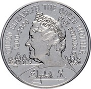 UK Five Pounds 100th Birthday of Queen Mother 2000 British Royal Mint Proof KM# 1007 QUEEN ELIZABETH THE QUEEN MOTHER 1900-2000 FIVE POUNDS ELIZABETH R IRB coin reverse UK Five Pounds 100th Birthday of Queen Mother 2000 British Royal Mint Proof KM# 1007 QUEEN ELIZABETH THE QUEEN MOTHER 1900-2000 FIVE POUNDS ELIZABETH R IRB coin reverse