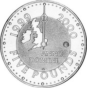 UK Five Pounds Millennium - Dome 2000 Millenium Dome KM# 1006.1 1999 2000 ANNO DOMINI FIVE POUNDS coin reverse UK Five Pounds Millennium - Dome 2000 Millenium Dome KM# 1006.1 1999 2000 ANNO DOMINI FIVE POUNDS coin reverse