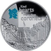 UK Five Pounds Pageantry 2010 British Royal Mint Proof KM# 1148 KIND HEARTS ARE MORE THAN CORONETS coin reverse UK Five Pounds Pageantry 2010 British Royal Mint Proof KM# 1148 KIND HEARTS ARE MORE THAN CORONETS coin reverse