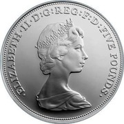 UK Five Pounds Queen Elizabeth II Portrait Through the Years 2013 Proof KM# 1248 ELIZABETH II D G REG F D FIVE POUNDS coin obverse UK Five Pounds Queen Elizabeth II Portrait Through the Years 2013 Proof KM# 1248 ELIZABETH II D G REG F D FIVE POUNDS coin obverse