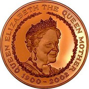 UK Five Pounds Queen Mother Memorial (2002) British Royal Mint Proof KM# 1035b QUEEN ELIZABETH THE QUEEN MOTHER 1900 - 2002 coin reverse