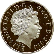 UK Five Pounds Restoration of the Monarchy 2010 British Royal Mint Proof KM# 1151a ELIZABETH∙II∙D∙G∙REG∙F∙D∙2010 IRB coin obverse UK Five Pounds Restoration of the Monarchy 2010 British Royal Mint Proof KM# 1151a ELIZABETH∙II∙D∙G∙REG∙F∙D∙2010 IRB coin obverse