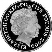 UK Five Pounds Stonehenge 2009 British Royal Mint Proof KM# 1145 ELIZABETH∙II∙D∙G∙REG∙F∙D FIVE POUNDS∙2009 IRB coin obverse UK Five Pounds Stonehenge 2009 British Royal Mint Proof KM# 1145 ELIZABETH∙II∙D∙G∙REG∙F∙D FIVE POUNDS∙2009 IRB coin obverse