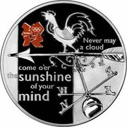 UK Five Pounds Weather 2010 British Royal Mint Proof KM# 1157 NEVER MAY A CLOUD COME O'ER THE SUNSHINE OF YOUR MIND coin reverse UK Five Pounds Weather 2010 British Royal Mint Proof KM# 1157 NEVER MAY A CLOUD COME O'ER THE SUNSHINE OF YOUR MIND coin reverse