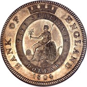 UK Five Shillings Dollar George III 1804 KM# Tn1 BANK OF ENGLAND FIVE SHILLINGS DOLLAR 1804 coin reverse UK Five Shillings Dollar George III 1804 KM# Tn1 BANK OF ENGLAND FIVE SHILLINGS DOLLAR 1804 coin reverse