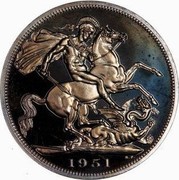UK Five Shillings Festival of Britain 1951 Proof KM# 880 1951 B. P coin reverse UK Five Shillings Festival of Britain 1951 Proof KM# 880 1951 B. P coin reverse