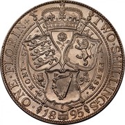UK Florin Two Shillings 1895 KM# 781 ONE∙FLORIN+ TWO∙SHILLINGS ∙ *YEAR* ∙HONI ∙ SO T ∙ Q MAL Y ∙ PENSE ∙ coin reverse UK Florin Two Shillings 1895 KM# 781 ONE∙FLORIN+ TWO∙SHILLINGS ∙ *YEAR* ∙HONI ∙ SO T ∙ Q MAL Y ∙ PENSE ∙ coin reverse