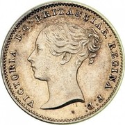 UK Four Pence Groat 1851 KM# 731.1 VICTORIA D:G: BRITANNIAR REGINA F:D: coin obverse UK Four Pence Groat 1851 KM# 731.1 VICTORIA D:G: BRITANNIAR REGINA F:D: coin obverse