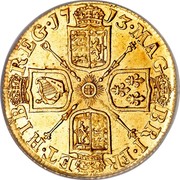 UK Guinea Anne 1713 KM# 534 MAG BRI ∙ FR ET ∙ HIB REG ∙ coin reverse UK Guinea Anne 1713 KM# 534 MAG BRI ∙ FR ET ∙ HIB REG ∙ coin reverse