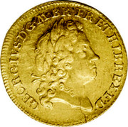 UK Guinea George I 1715 KM# 542 GEORGIVS ∙ D ∙ G ∙ MAG ∙ BR ∙ FR ∙ ET ∙ HIB ∙ REX ∙ F ∙ D ∙ coin obverse