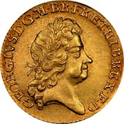 UK Guinea George I Elephant and castle below head 1726 KM# 559.1 GEORGIVS ∙ D ∙ G ∙ M ∙ BR ∙ FR ∙ ET ∙ HIB ∙ REX ∙ F ∙ D ∙ coin obverse UK Guinea George I Elephant and castle below head 1726 KM# 559.1 GEORGIVS ∙ D ∙ G ∙ M ∙ BR ∙ FR ∙ ET ∙ HIB ∙ REX ∙ F ∙ D ∙ coin obverse