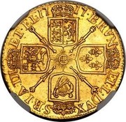 UK Guinea George I tie in hair with loop 1717 KM# 546.1 BRVN ET ∙ L ∙ DVX S ∙ R ∙ I ∙ A ∙ TH ET ∙ EL ∙ coin reverse UK Guinea George I tie in hair with loop 1717 KM# 546.1 BRVN ET ∙ L ∙ DVX S ∙ R ∙ I ∙ A ∙ TH ET ∙ EL ∙ coin reverse
