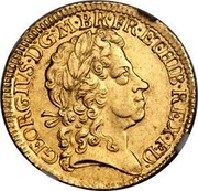 UK Guinea (George I tie in hair with loop) KM# 546.2 GEORGIVS∙D:G∙M∙BR∙FR:E:T:HIB∙REX∙F∙D coin obverse UK Guinea (George I tie in hair with loop) KM# 546.2 GEORGIVS∙D:G∙M∙BR∙FR:E:T:HIB∙REX∙F∙D coin obverse