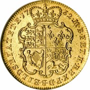 UK Guinea George II (2nd portrait) E.I.C. below 1732 KM# 573.4 M∙B∙F∙ET∙H∙REX∙F∙D∙B∙ET∙L∙D∙S∙R∙I∙A∙T∙ET∙E∙17 32∙ coin reverse UK Guinea George II (2nd portrait) E.I.C. below 1732 KM# 573.4 M∙B∙F∙ET∙H∙REX∙F∙D∙B∙ET∙L∙D∙S∙R∙I∙A∙T∙ET∙E∙17 32∙ coin reverse