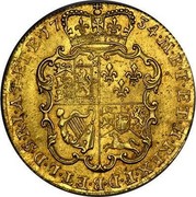 UK Guinea George II (2nd portrait) Large letters 1734 KM# 573.3 F ∙ D ∙ B ∙ ET ∙ L ∙ D ∙ S ∙ R ∙ I ∙ A ∙ T ∙ ET ∙ E ∙ M ∙ B ∙ F ∙ ET ∙ H ∙ REX ∙ coin reverse UK Guinea George II (2nd portrait) Large letters 1734 KM# 573.3 F ∙ D ∙ B ∙ ET ∙ L ∙ D ∙ S ∙ R ∙ I ∙ A ∙ T ∙ ET ∙ E ∙ M ∙ B ∙ F ∙ ET ∙ H ∙ REX ∙ coin reverse