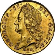 UK Guinea George II (Guinea) 1739 KM# 577.2 GEORGIUS∙II∙ DEI∙GRATIA∙ E.I.C. coin obverse UK Guinea George II (Guinea) 1739 KM# 577.2 GEORGIUS∙II∙ DEI∙GRATIA∙ E.I.C. coin obverse