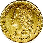 UK Guinea George II (Guinea) Lima bellow 1745 KM# 577.4 GEORGIUS ∙ II ∙ DEI ∙ GRATIA coin obverse UK Guinea George II (Guinea) Lima bellow 1745 KM# 577.4 GEORGIUS ∙ II ∙ DEI ∙ GRATIA coin obverse