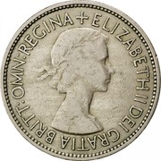UK Half Crown Elizabeth II 1953 KM# 893 + ELIZABETH II DEI GRATIA BRITT:OMN:REGINA coin obverse UK Half Crown Elizabeth II 1953 KM# 893 + ELIZABETH II DEI GRATIA BRITT:OMN:REGINA coin obverse