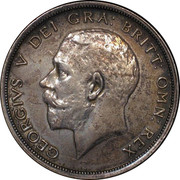 UK Half Crown George V 1920 KM# 818.1a GEORGIVS V DEI GRA: BRITT: OMN: REX B.M. coin obverse UK Half Crown George V 1920 KM# 818.1a GEORGIVS V DEI GRA: BRITT: OMN: REX B.M. coin obverse