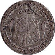 UK Half Crown George V 1923 KM# 818.2 HONI SOIT∙ QVI MAL∙ Y PENSE∙ ∙ FID: DEF: IND: IMP: ∙ HALF ∙ *YEAR* ∙ CROWN coin reverse UK Half Crown George V 1923 KM# 818.2 HONI SOIT∙ QVI MAL∙ Y PENSE∙ ∙ FID: DEF: IND: IMP: ∙ HALF ∙ *YEAR* ∙ CROWN coin reverse