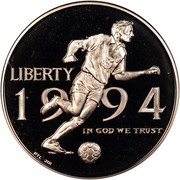 USA Half Dollar 1994 World Cup soccer 1994 P KM# 246 LIBERTY IN GOD WE TRUST coin obverse USA Half Dollar 1994 World Cup soccer 1994 P KM# 246 LIBERTY IN GOD WE TRUST coin obverse