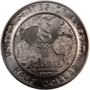 USA Half Dollar 1996 Atlanta Olympics - basketball 1995 S KM# 257 UNITED STATES OF AMERICA HALF DOLLAR 100 ATLANTA E PLURIBUS UNUM coin reverse USA Half Dollar 1996 Atlanta Olympics - basketball 1995 S KM# 257 UNITED STATES OF AMERICA HALF DOLLAR 100 ATLANTA E PLURIBUS UNUM coin reverse
