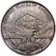 USA Half Dollar Arkansas Centennial 1937 KM# 168 UNITED STATES OF AMERICA ARKANSAS IN GOD WE TRUST E PLURIBUS UNUM HALF DOLLAR coin reverse USA Half Dollar Arkansas Centennial 1937 KM# 168 UNITED STATES OF AMERICA ARKANSAS IN GOD WE TRUST E PLURIBUS UNUM HALF DOLLAR coin reverse