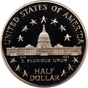 USA Half Dollar Congress Bicentennial 1989 S KM# 224 UNITED STATES OF AMERICA HALF DOLLAR E PLURIBUS UNUM coin reverse USA Half Dollar Congress Bicentennial 1989 S KM# 224 UNITED STATES OF AMERICA HALF DOLLAR E PLURIBUS UNUM coin reverse