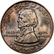 USA Half Dollar Fort Vancouver Centennial 1925 KM# 158 UNITED STATES OF AMERICA HALF DOLLAR DR. JOHN MCLOUCHLIN 1825 1925 IN GOD WE TRUST coin obverse USA Half Dollar Fort Vancouver Centennial 1925 KM# 158 UNITED STATES OF AMERICA HALF DOLLAR DR. JOHN MCLOUCHLIN 1825 1925 IN GOD WE TRUST coin obverse