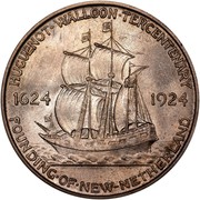 USA Half Dollar Huguenot-Walloon Tercentenary 1924 KM# 154 HUGUENOT - WALLOON ∙ TERCENTENARY 1624 1924 FOUNDING ∙ OF ∙ NEW - NETHERLAND coin reverse USA Half Dollar Huguenot-Walloon Tercentenary 1924 KM# 154 HUGUENOT - WALLOON ∙ TERCENTENARY 1624 1924 FOUNDING ∙ OF ∙ NEW - NETHERLAND coin reverse