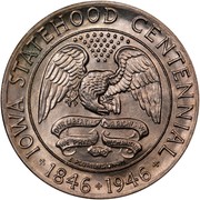 USA Half Dollar Iowa Statehood Centennial 1946 KM# 197 IOWA STATEHOOD CENTENNIAL * 1846 * 1946 * OUR LIBERTIES WE PRIZE AND OUR RIGHTS WE WILL MAINTAIN E PLURIBUS UNUM coin obverse USA Half Dollar Iowa Statehood Centennial 1946 KM# 197 IOWA STATEHOOD CENTENNIAL * 1846 * 1946 * OUR LIBERTIES WE PRIZE AND OUR RIGHTS WE WILL MAINTAIN E PLURIBUS UNUM coin obverse
