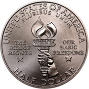 USA Half Dollar James Madison - Bill of Rights 1993 W KM# 240 UNITED STATES OF AMERICA E PLURIBUS UNUM THE BILL OF RIGHTS OUR BASIC FREEDOMS HALF DOLLAR coin reverse USA Half Dollar James Madison - Bill of Rights 1993 W KM# 240 UNITED STATES OF AMERICA E PLURIBUS UNUM THE BILL OF RIGHTS OUR BASIC FREEDOMS HALF DOLLAR coin reverse