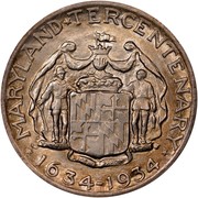 USA Half Dollar Maryland Tercentenary 1934 KM# 166 * MARYLAND * TERCENTENARY * 1634-1934 * FATTI MASONI PAROLE FEMINE coin reverse USA Half Dollar Maryland Tercentenary 1934 KM# 166 * MARYLAND * TERCENTENARY * 1634-1934 * FATTI MASONI PAROLE FEMINE coin reverse
