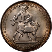 USA Half Dollar New Rochelle - N.Y. 1938 KM# 191 SETTLED ∙ 1688 ∙ INCORPORATED ∙ 1899 NEW ∙ ROCHELLE ∙ NEW ∙ YORK coin obverse USA Half Dollar New Rochelle - N.Y. 1938 KM# 191 SETTLED ∙ 1688 ∙ INCORPORATED ∙ 1899 NEW ∙ ROCHELLE ∙ NEW ∙ YORK coin obverse