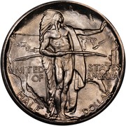 USA Half Dollar Oregon Trail Memorial 1937 D KM# 159 UNITED STATES OF AMERICA HALF DOLLAR coin obverse USA Half Dollar Oregon Trail Memorial 1937 D KM# 159 UNITED STATES OF AMERICA HALF DOLLAR coin obverse
