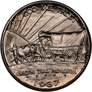 USA Half Dollar Oregon Trail Memorial 1937 D KM# 159 IN GOD WE TRUST OREGON TRAIL MEMORIAL coin reverse USA Half Dollar Oregon Trail Memorial 1937 D KM# 159 IN GOD WE TRUST OREGON TRAIL MEMORIAL coin reverse