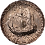 USA Half Dollar Pilgrim Tercentenary 1921 KM# 147.2 * PILGRIM ∙ TERCENTENARY ∙ CELEBRATION * 1620-1920 coin reverse USA Half Dollar Pilgrim Tercentenary 1921 KM# 147.2 * PILGRIM ∙ TERCENTENARY ∙ CELEBRATION * 1620-1920 coin reverse
