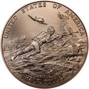 USA Half Dollar World War II 50th Anniversary (1993) P KM# 243 UNITED STATES OF AMERICA HALF DOLLAR E PLURIBUS UNUM coin reverse USA Half Dollar World War II 50th Anniversary (1993) P KM# 243 UNITED STATES OF AMERICA HALF DOLLAR E PLURIBUS UNUM coin reverse